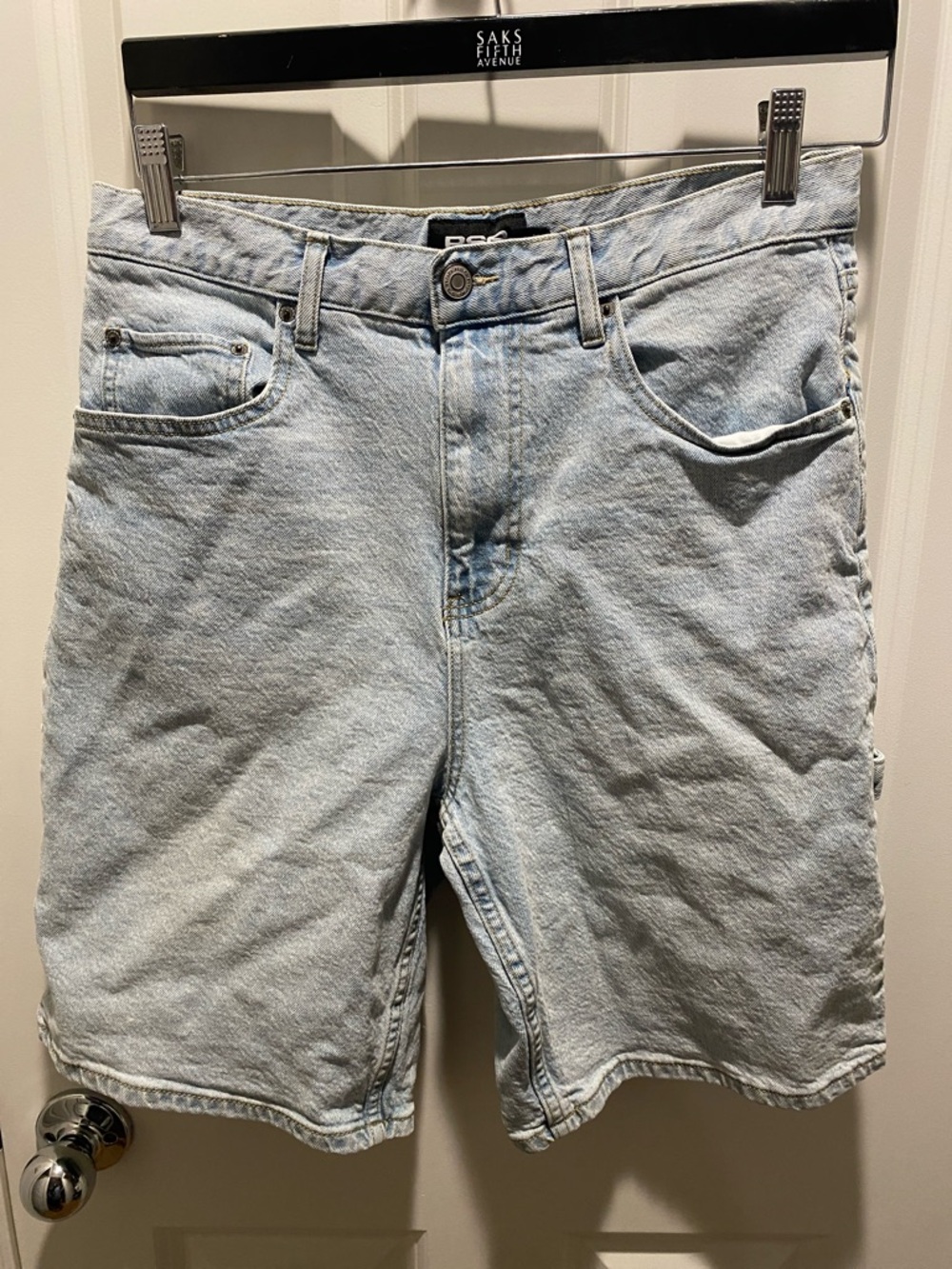 RSQ Pale Blue Men's Denim Carpenter Shorts